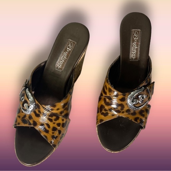 Brighton Leopard Print Wedge Sandals - Picture 2 of 16